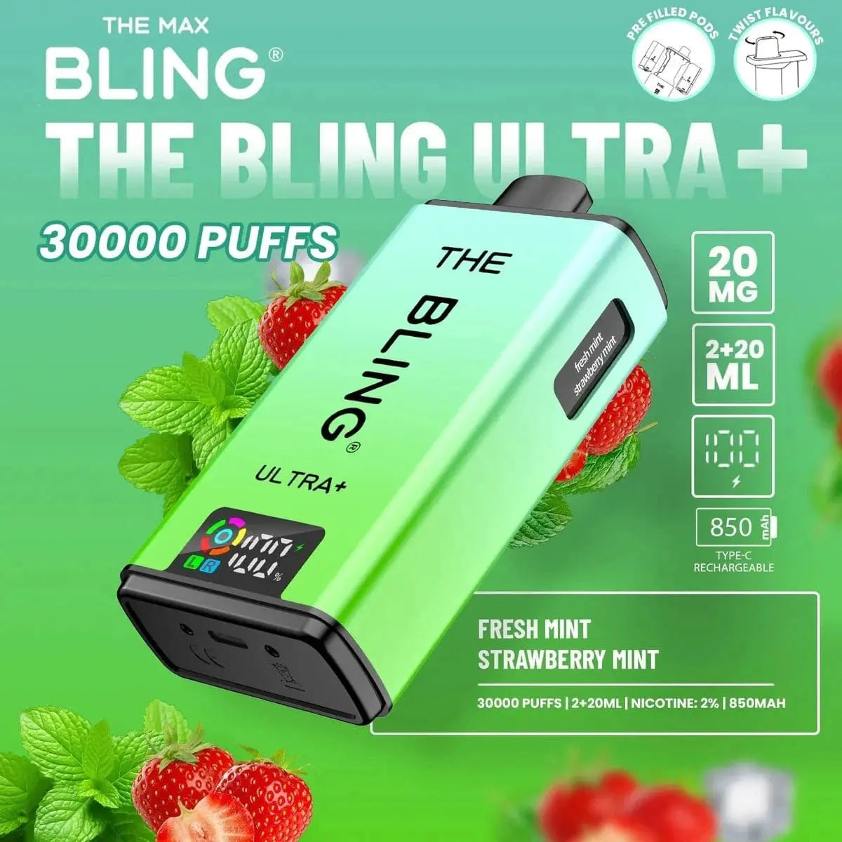 Bling Ultra Plus 30k Box of 5 Vape At Door