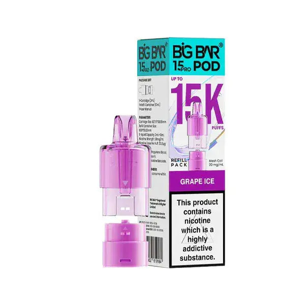 Big Bar Pro 15000 Prefilled Replacement Pods Vape At Door