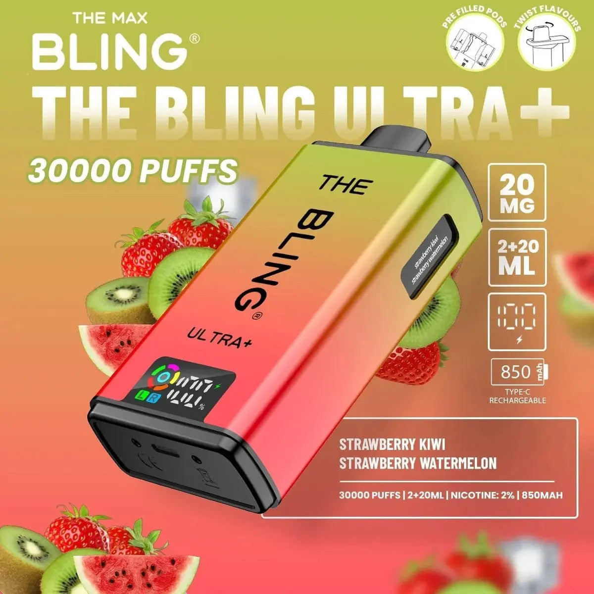 Bling Ultra Plus 30k Box of 5 Vape At Door