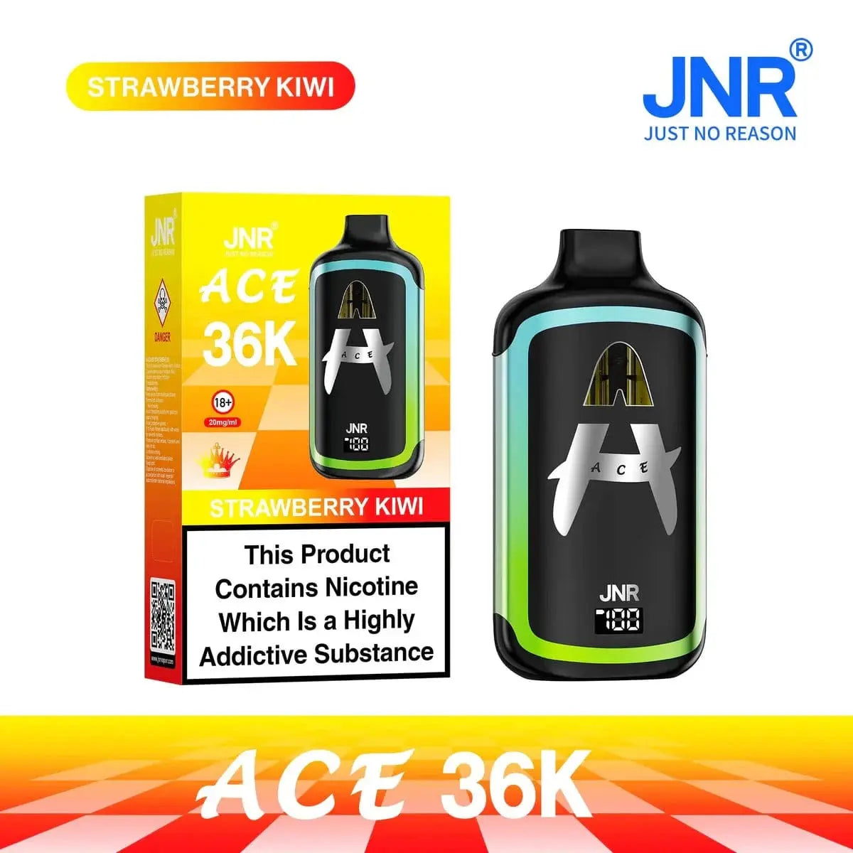 JNR ACE 36K vape device, strawberry kiwi flavor