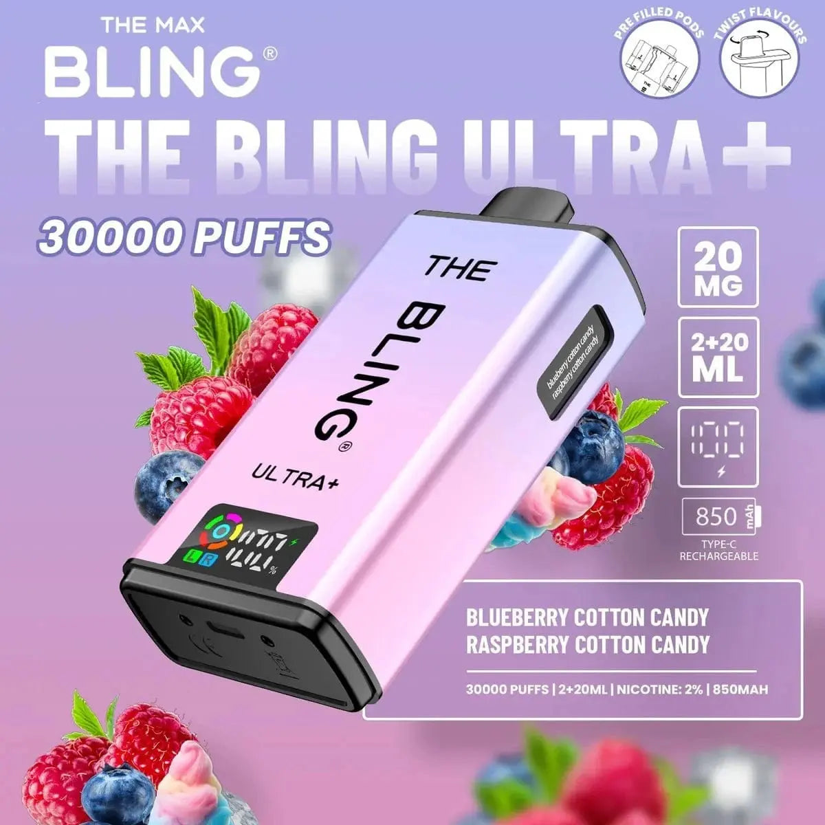Bling Ultra Plus 30k Box of 5 Vape At Door
