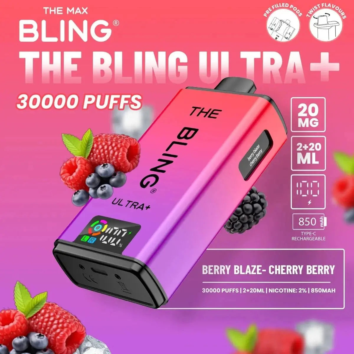 Bling Ultra Plus 30k Box of 5 Vape At Door
