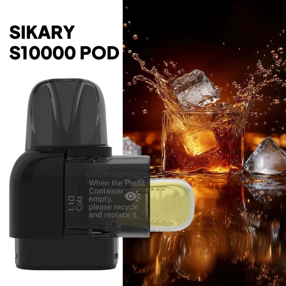 Sikary S10000 Replacement Pods with Refill Container Vape At Door