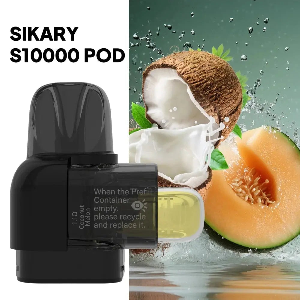 Sikary S10000 Replacement Pods with Refill Container Vape At Door