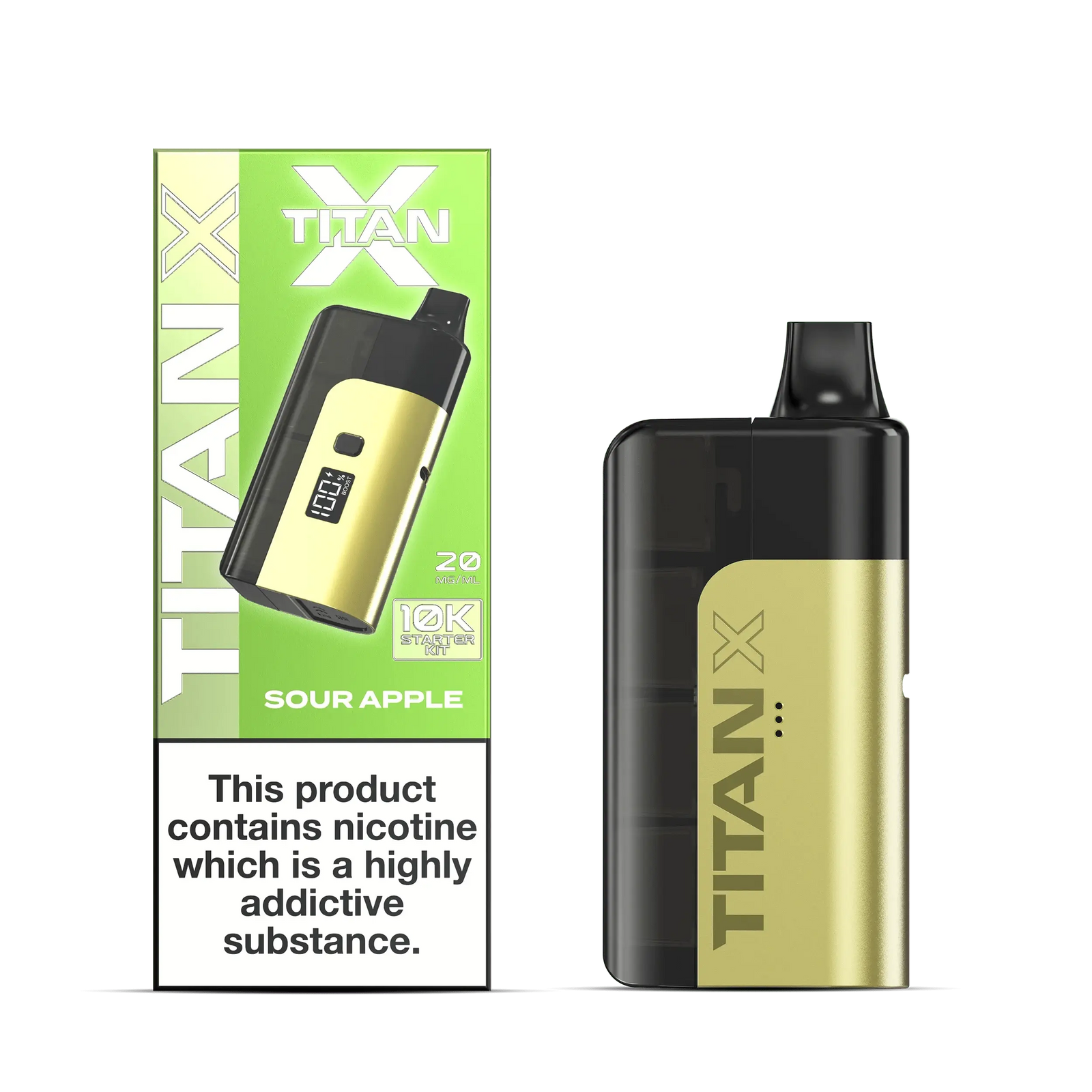 SOUR APPLE Titan X 10K Prefilled Pod Kit