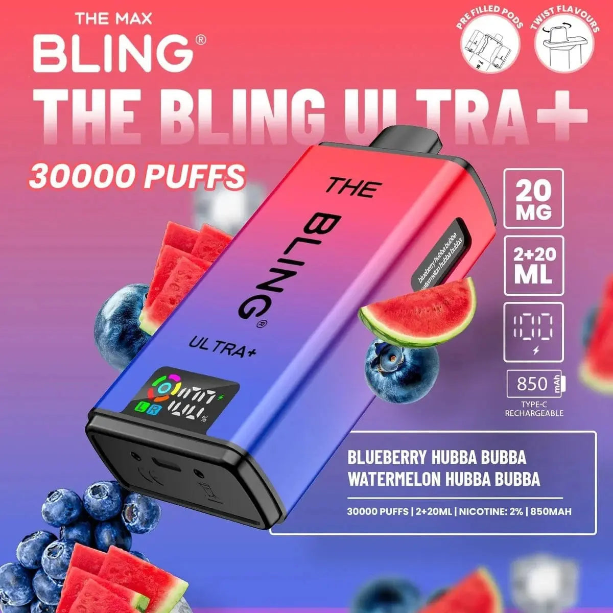Bling Ultra Plus 30k Box of 5 Vape At Door