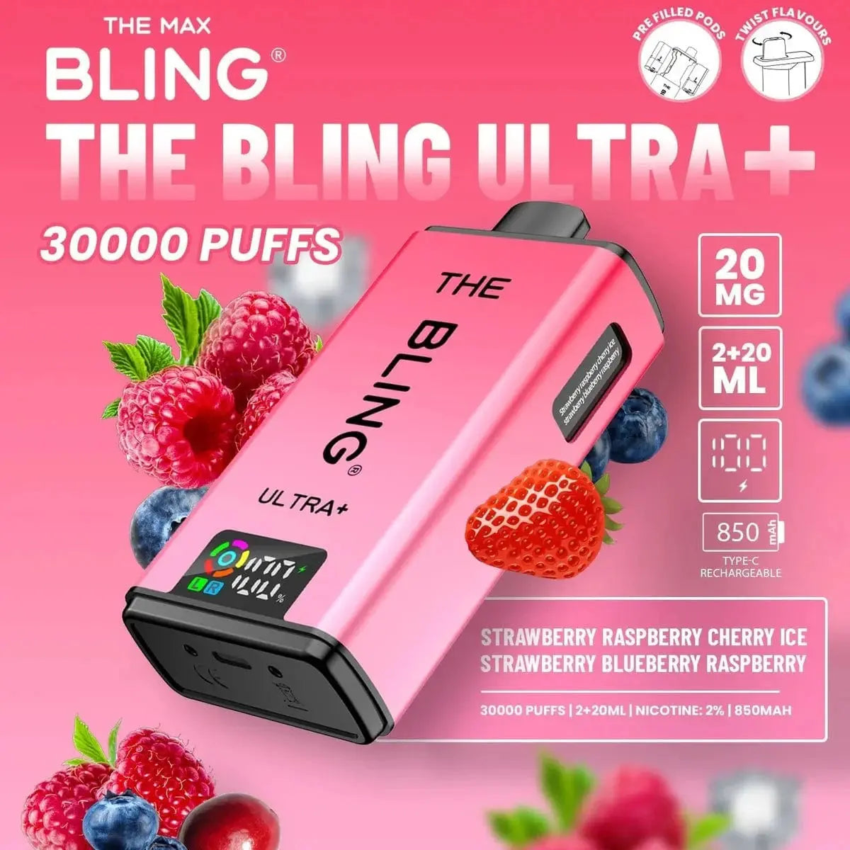 Bling Ultra Plus 30k Box of 5 Vape At Door