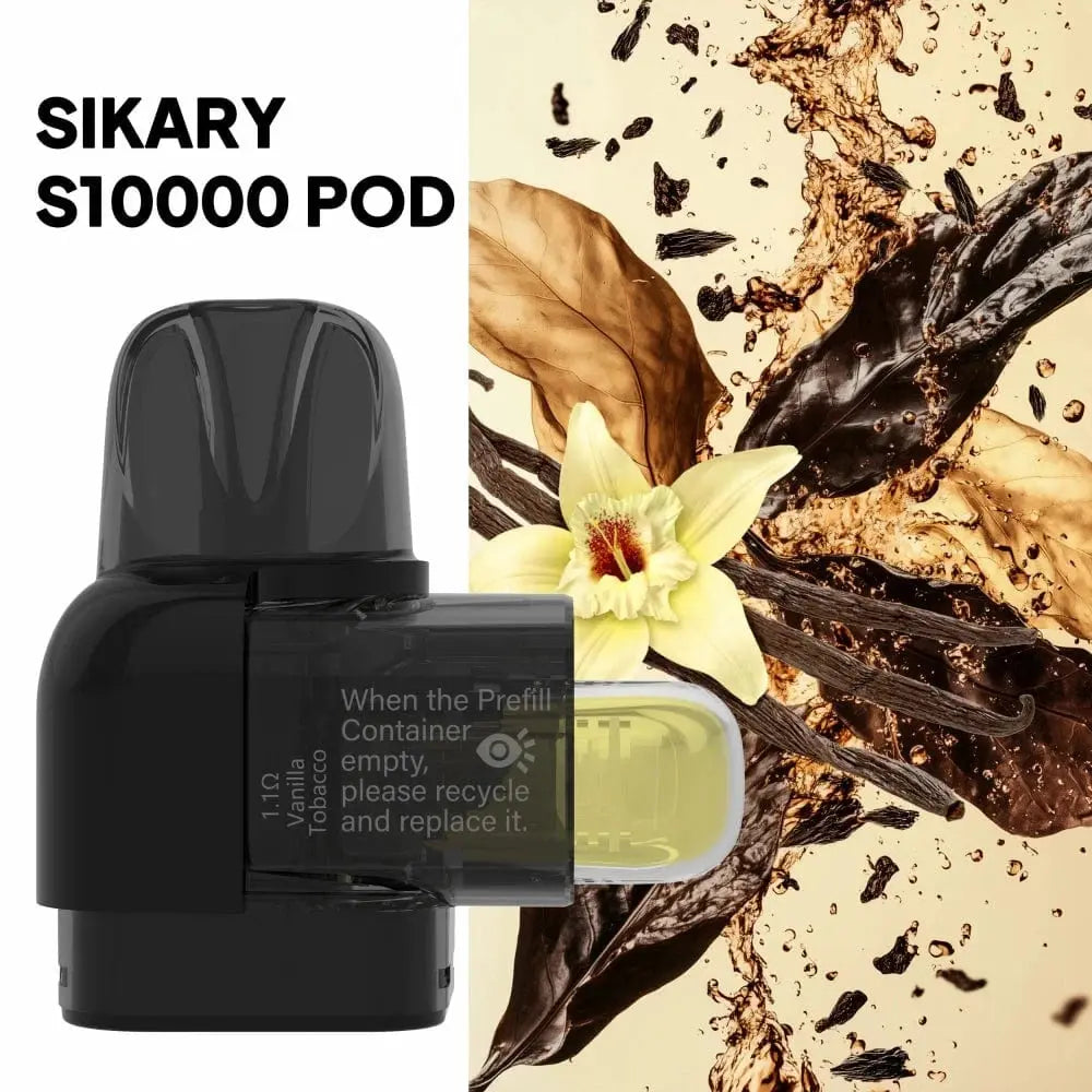 Sikary S10000 Replacement Pods with Refill Container Vape At Door