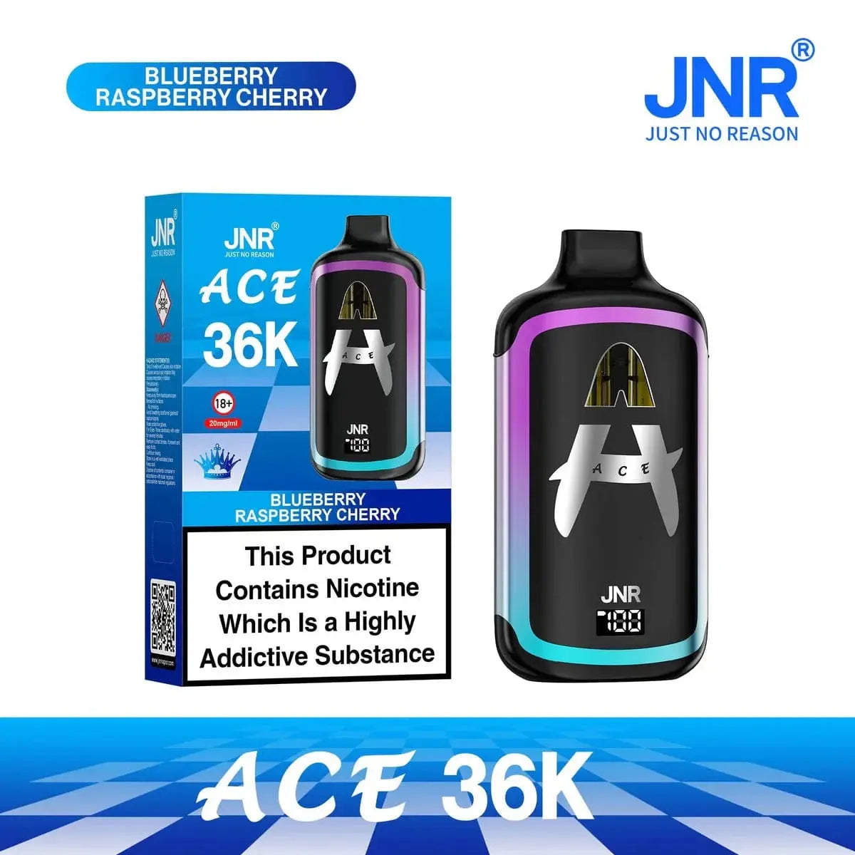 JNR ACE 36K vape device BLUEBERRY RASPBERRY CHERRY