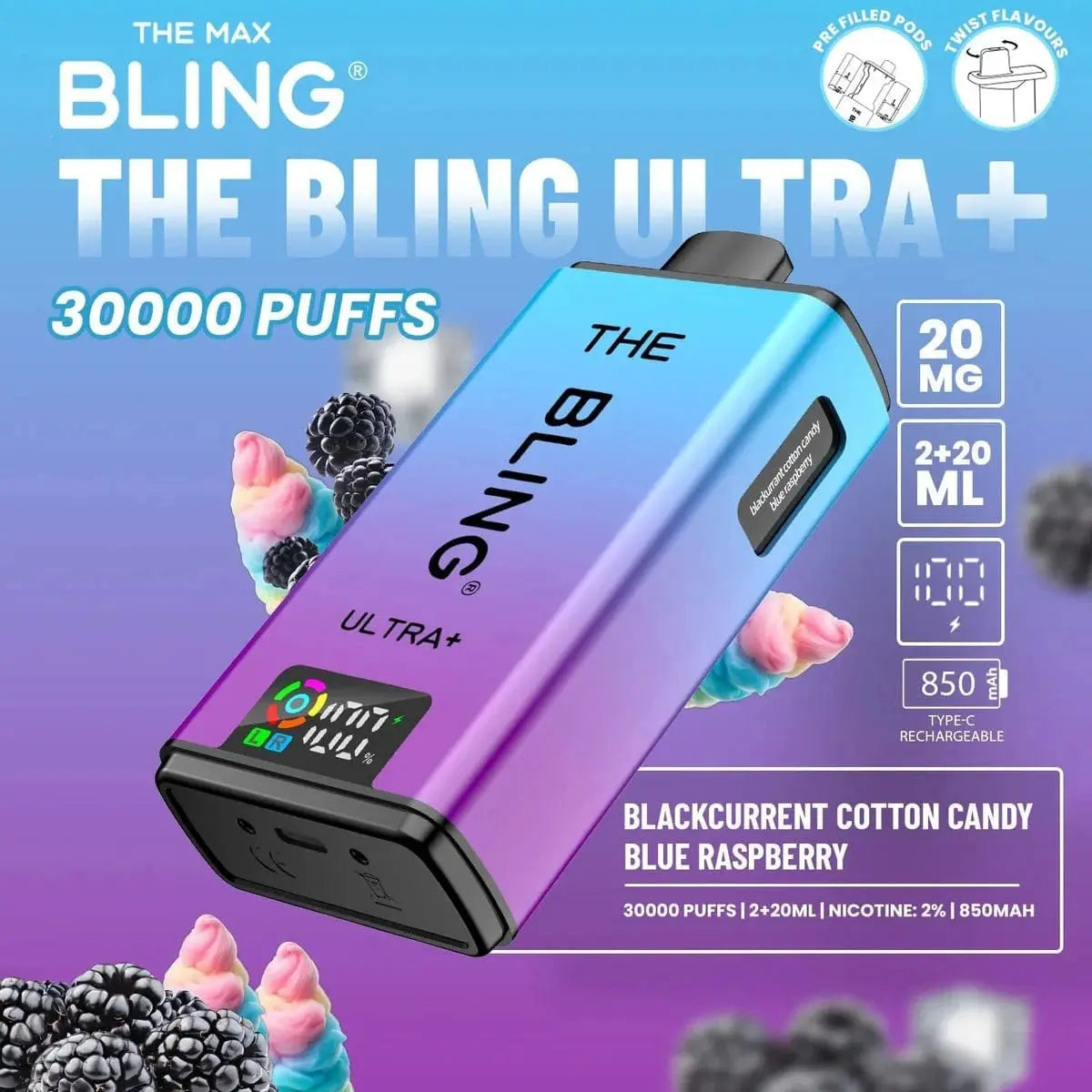 Bling Ultra Plus 30k Box of 5 Vape At Door