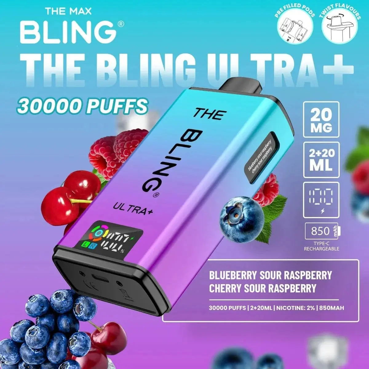 Bling Ultra Plus 30k Box of 5 Vape At Door