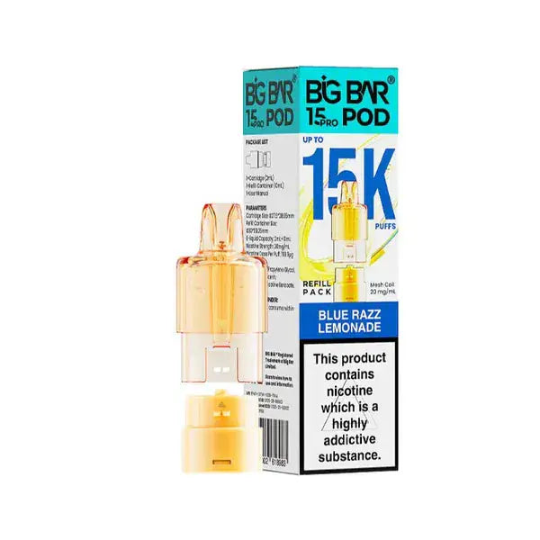 Big Bar Pro 15000 Prefilled Replacement Pods Vape At Door