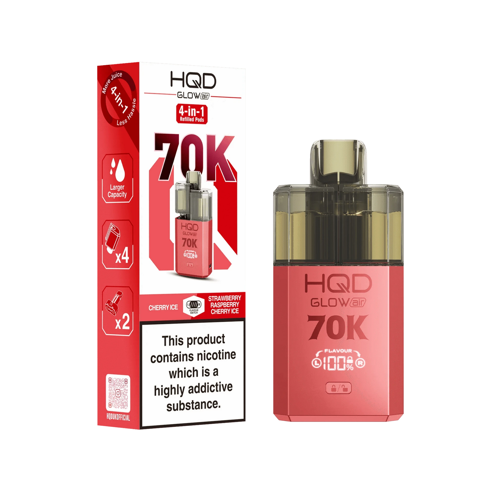 HQD Glow Air 70K Prefilled Pod Vape Kit