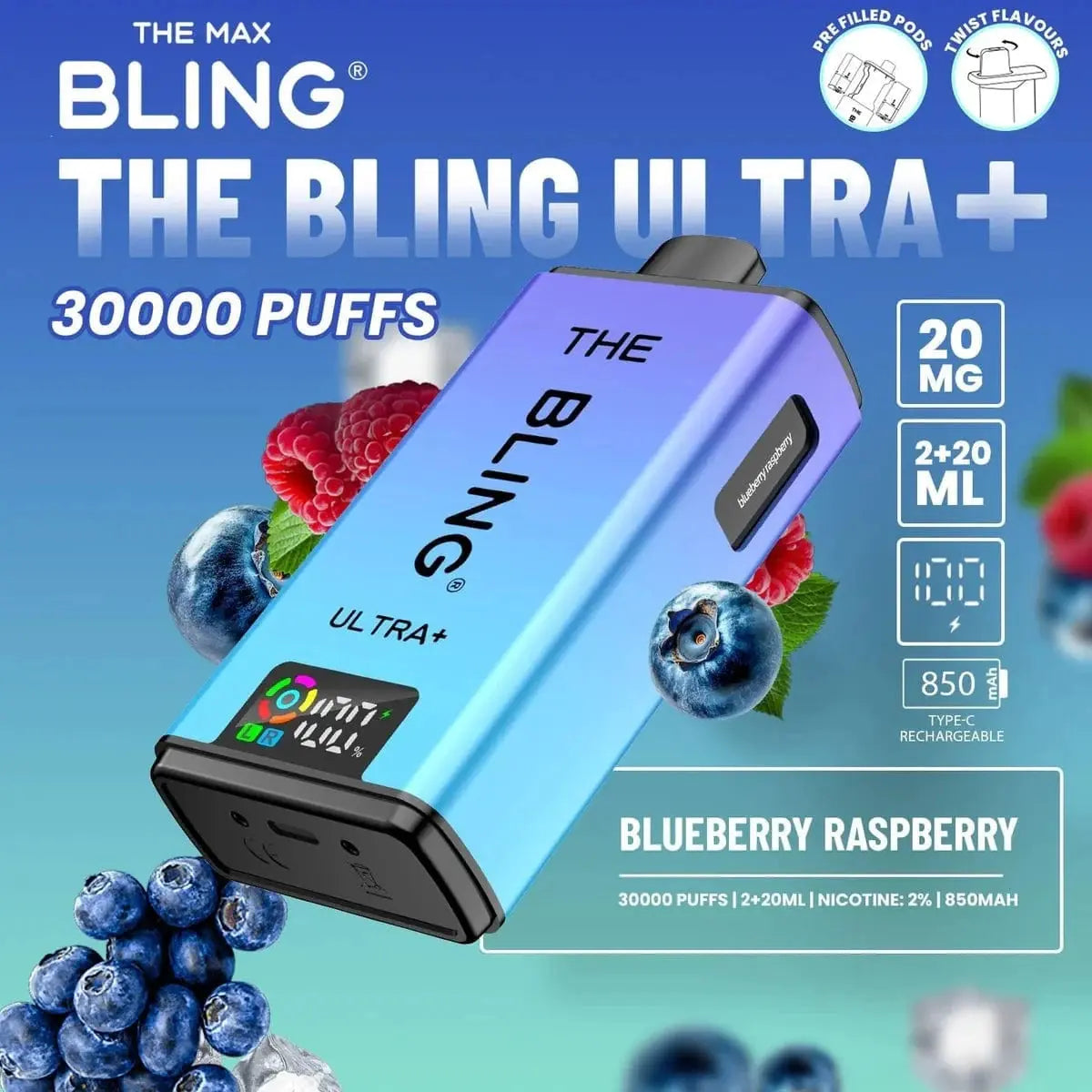 Bling Ultra Plus 30k Box of 5 Vape At Door