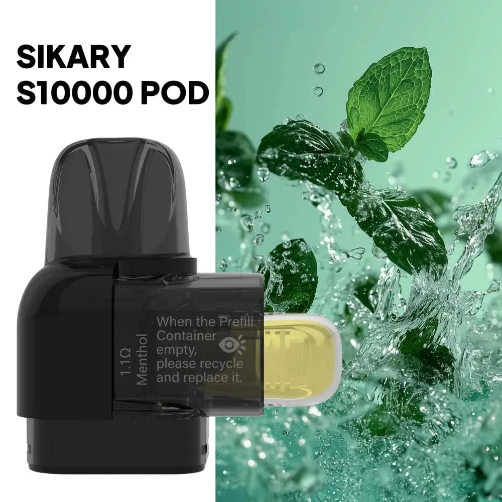 Sikary S10000 Replacement Pods with Refill Container Vape At Door