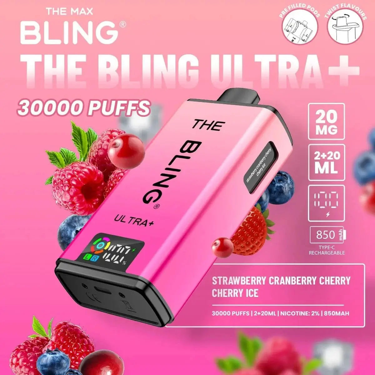 Bling Ultra Plus 30k Box of 5 Vape At Door