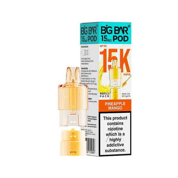 Big Bar Pro 15000 Prefilled Replacement Pods Vape At Door