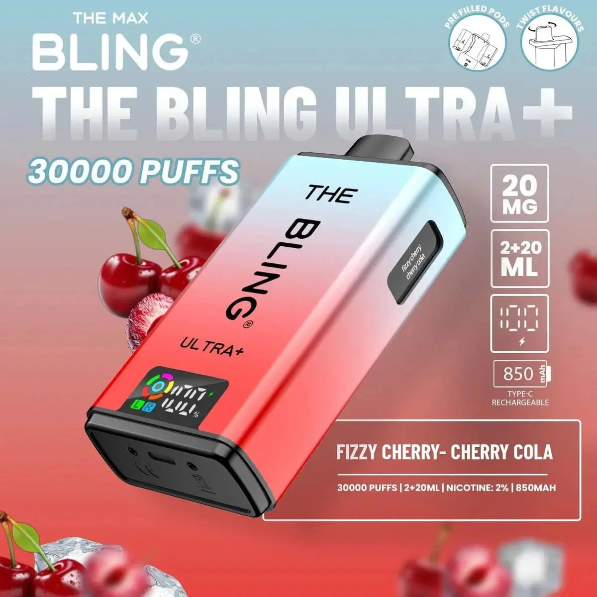 Bling Ultra Plus 30k Box of 5 Vape At Door