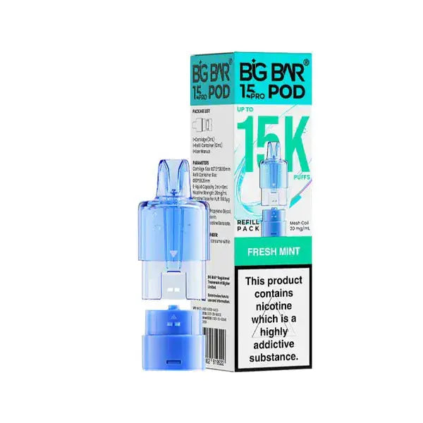 Big Bar Pro 15000 Prefilled Replacement Pods Vape At Door