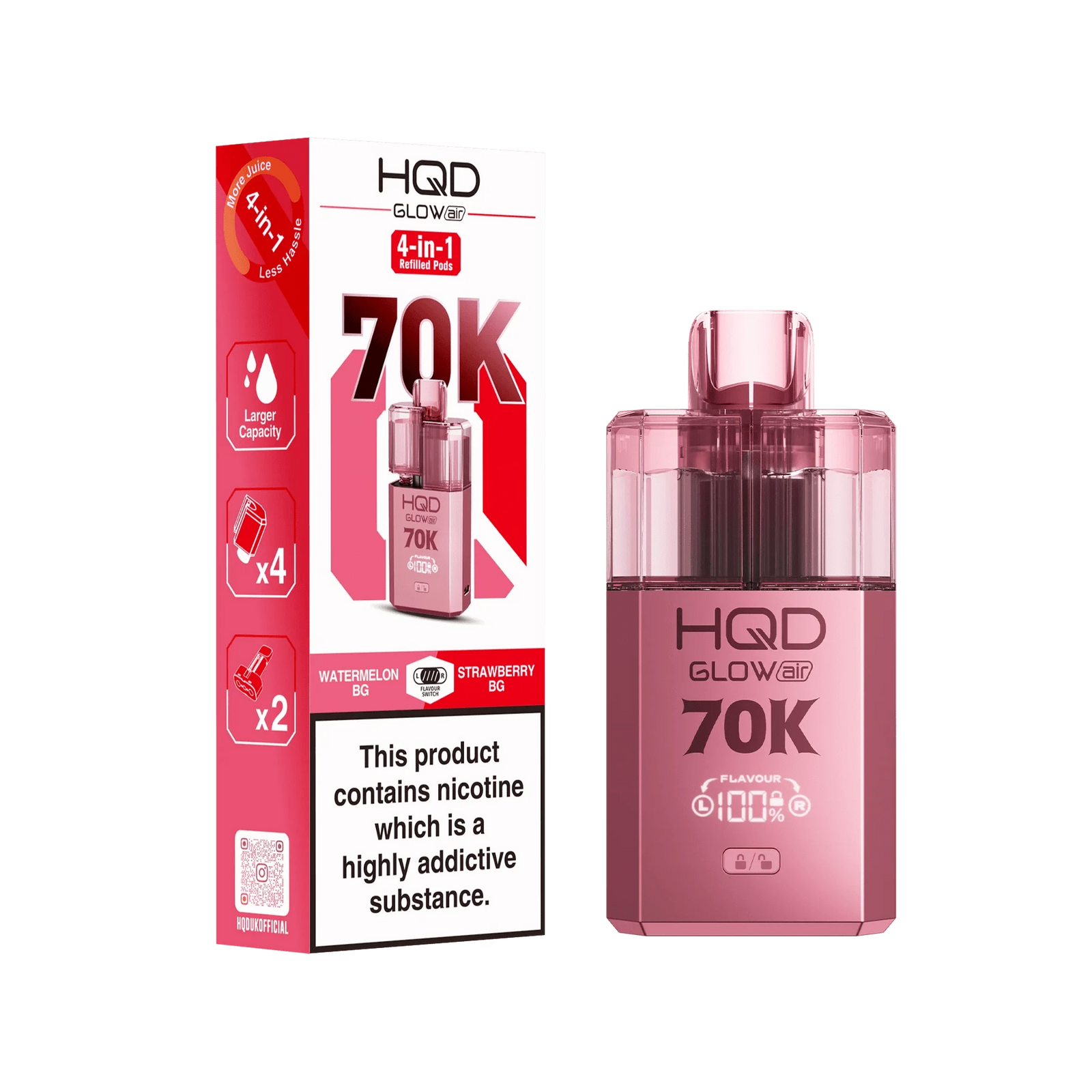 HQD Glow Air 70K Prefilled Pod Vape Kit
