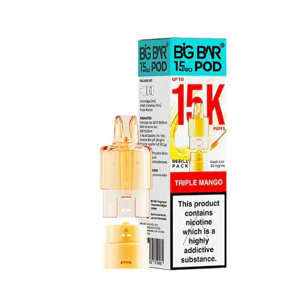 Big Bar Pro 15000 Prefilled Replacement Pods Vape At Door