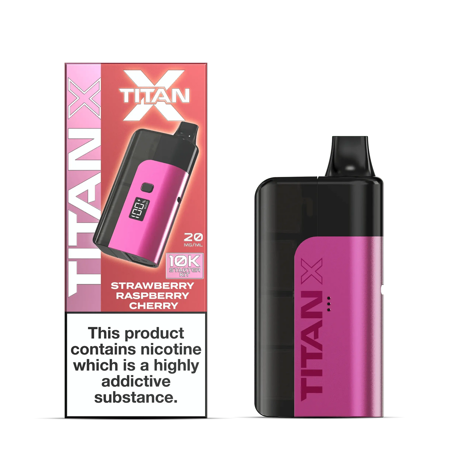 STRAWBERRY RASPBERRY CHERRY Titan X 10K Prefilled Pod Kit