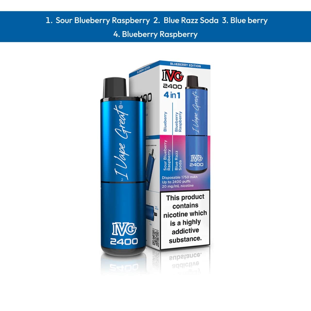 Ivg 4 in 1 2400 Puffs Blueberry Edition