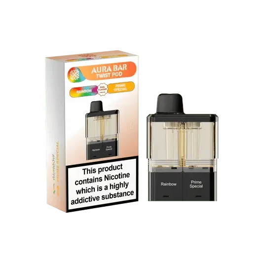 Crystal Prime Aura Bar Twist 40K Replacement Prefilled Pods Vape At Door