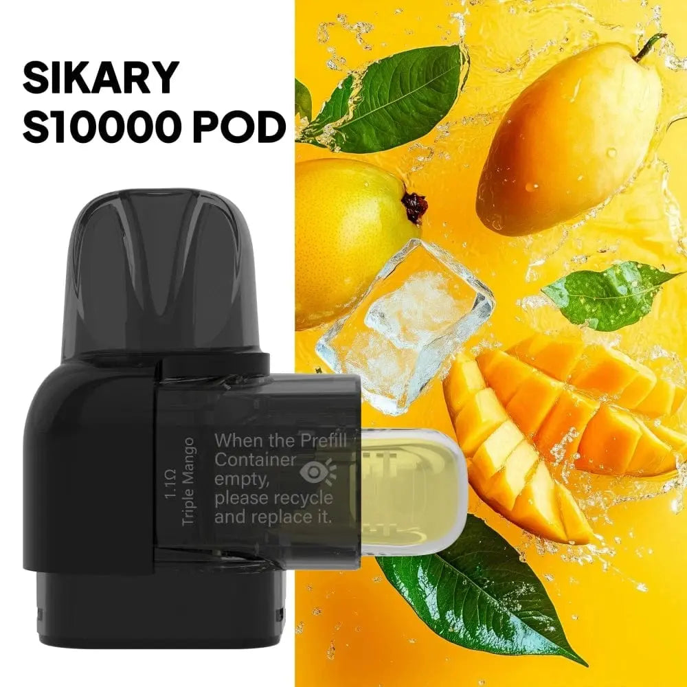 Sikary S10000 Replacement Pods with Refill Container Vape At Door