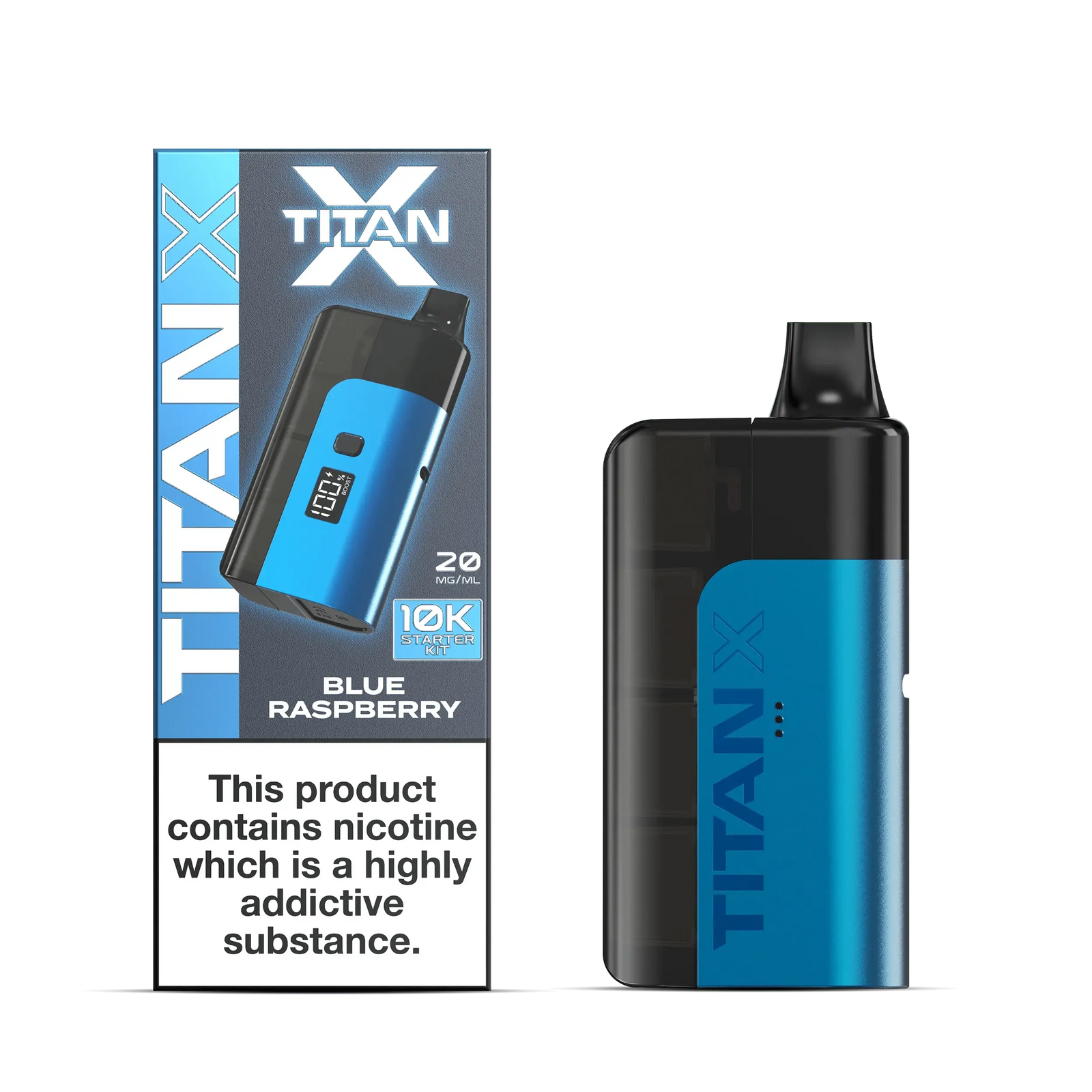 Titan X 10K Prefilled Pod Kit BLUE RASPBERRY
