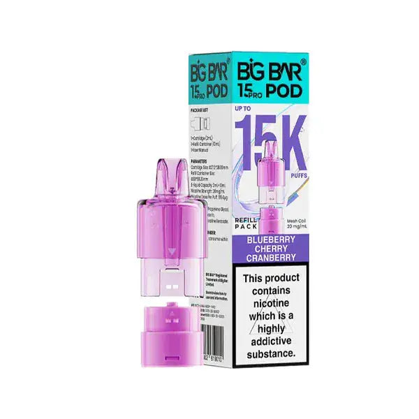 Big Bar Pro 15000 Prefilled Replacement Pods Vape At Door