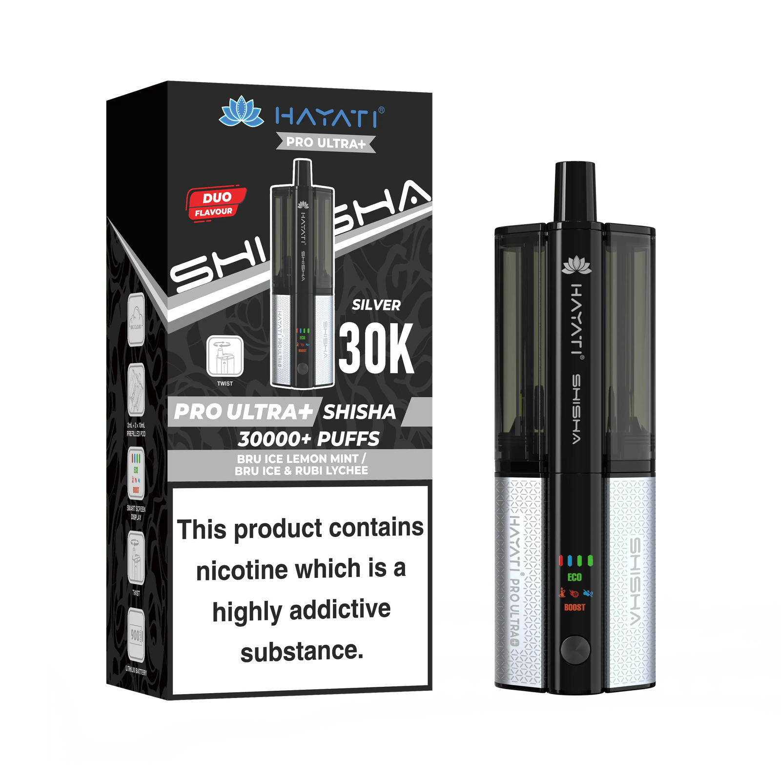 Hayati Pro Ultra Plus Shisha 30k Puffs Prefilled Pod Kit Hayati
