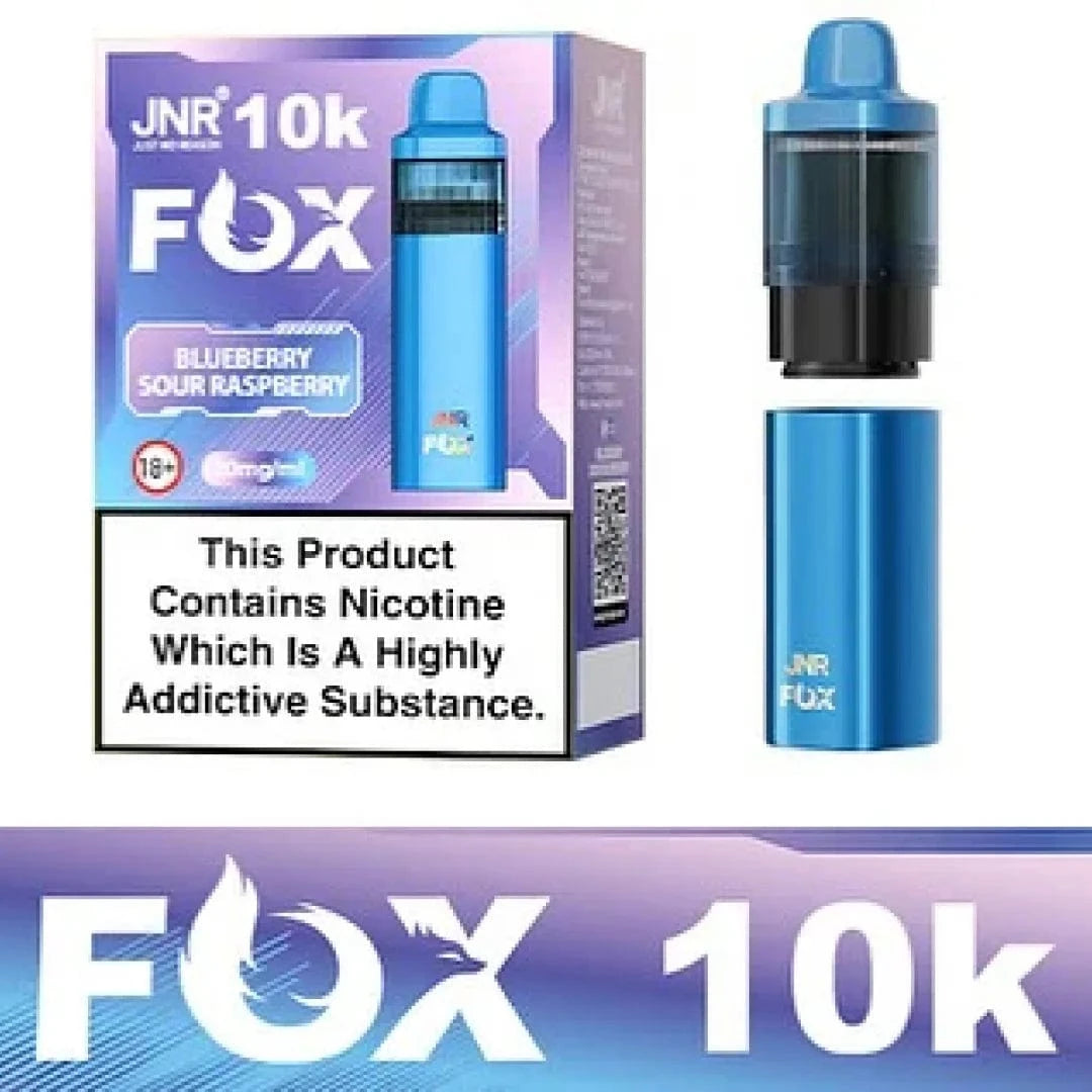 BLUEBERRY SOUR RASPBERRY JNR Fox 10K Puffs Prefilled Pod Vape Kit