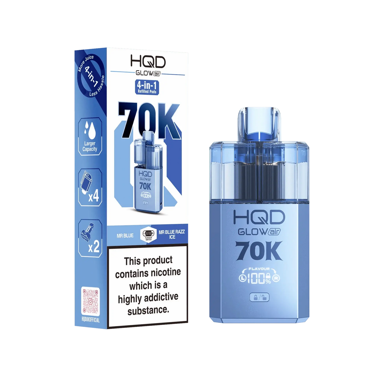 HQD Glow Air 70K Review: The Ultimate Dual-Flavour 70K Puff Vape in the UK Vape At Door