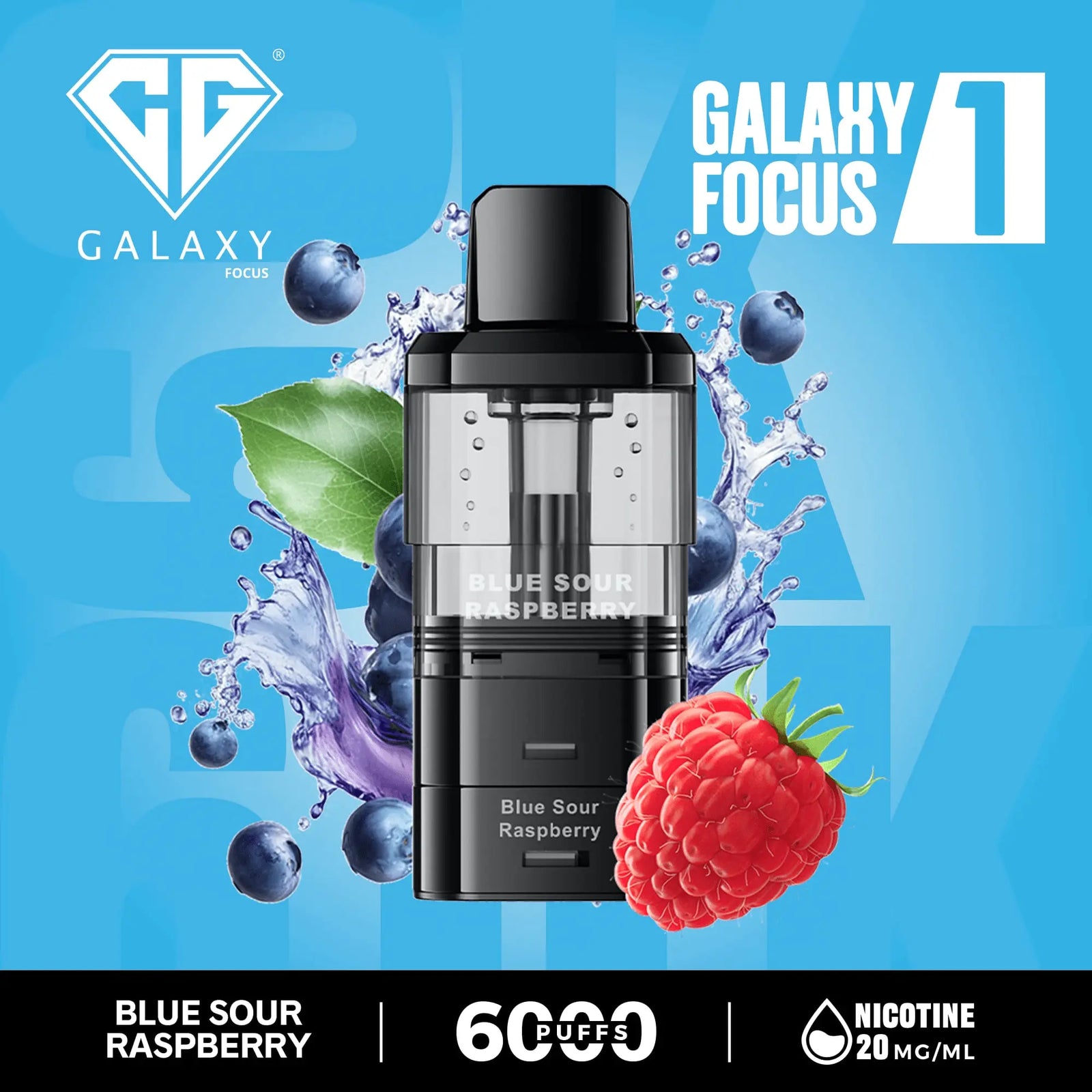 Crystal Galaxy Focus 1 6000 Puffs Prefilled Replacement Pods Vape At Door