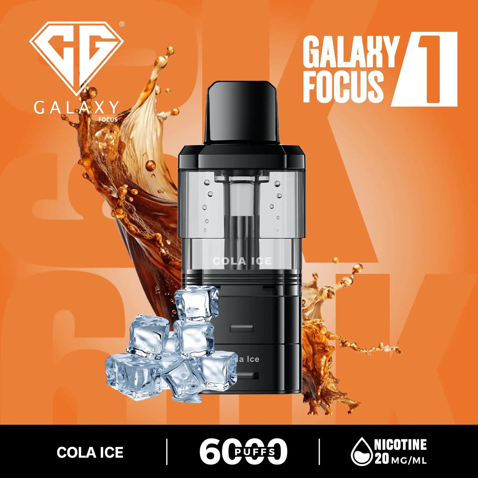 Crystal Galaxy Focus 1 6000 Puffs Prefilled Replacement Pods Vape At Door