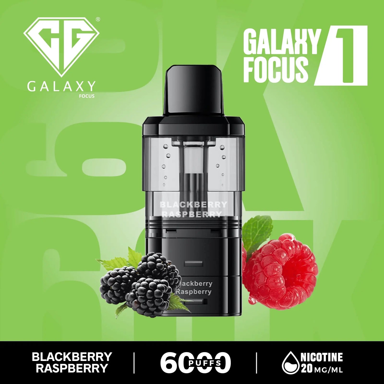 Crystal Galaxy Focus 1 6000 Puffs Prefilled Replacement Pods Vape At Door
