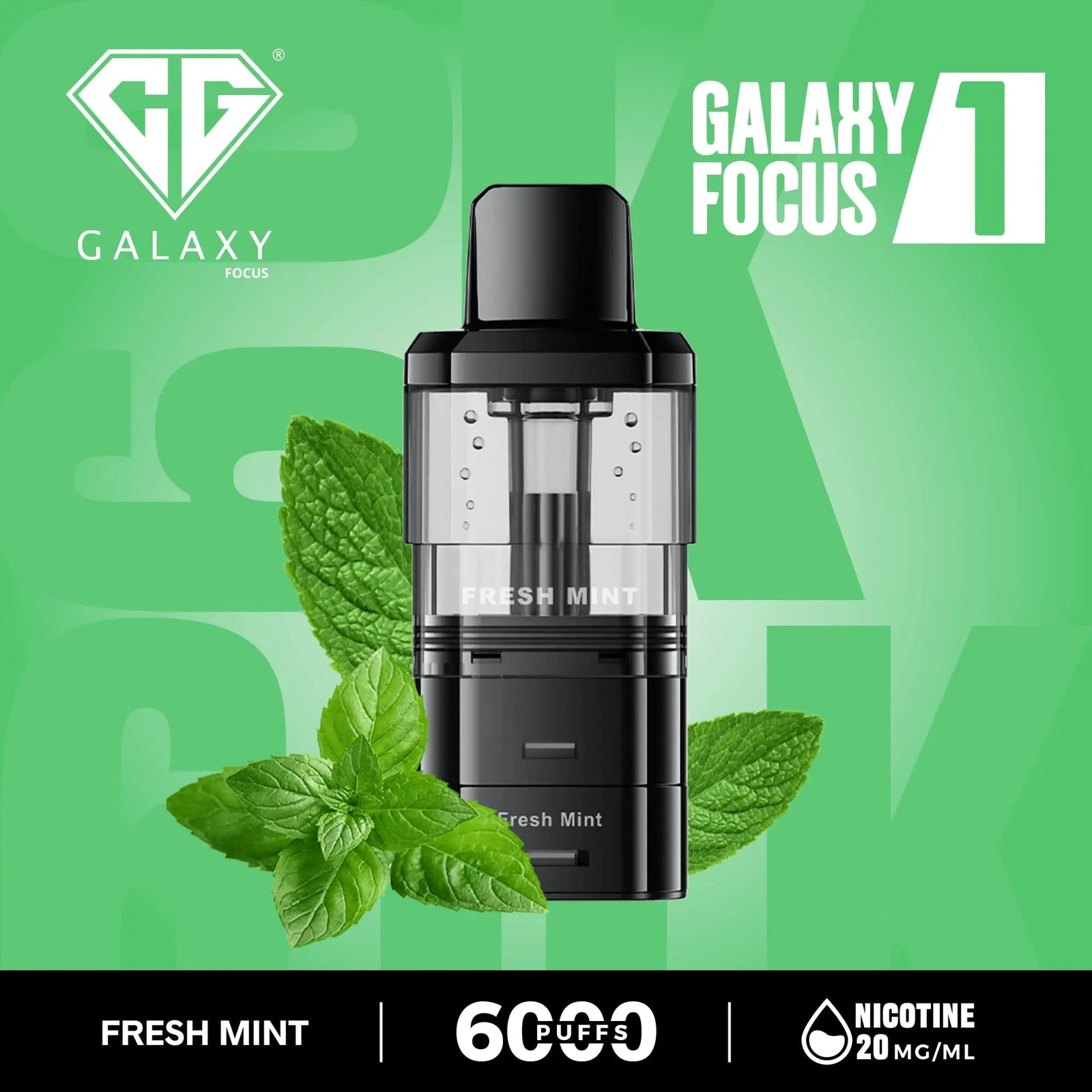 Crystal Galaxy Focus 1 6000 Puffs Prefilled Replacement Pods Vape At Door