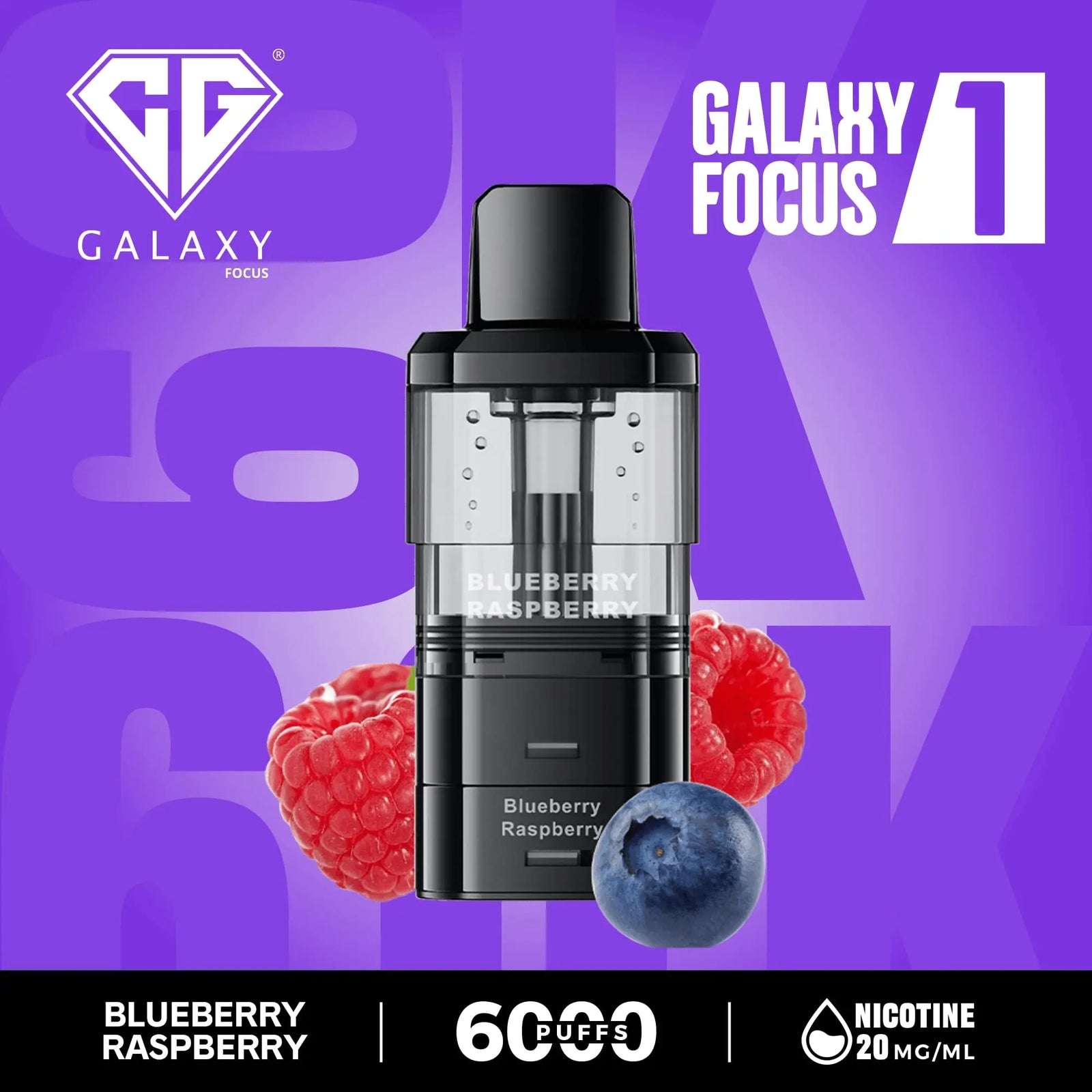Crystal Galaxy Focus 1 6000 Puffs Prefilled Replacement Pods Vape At Door