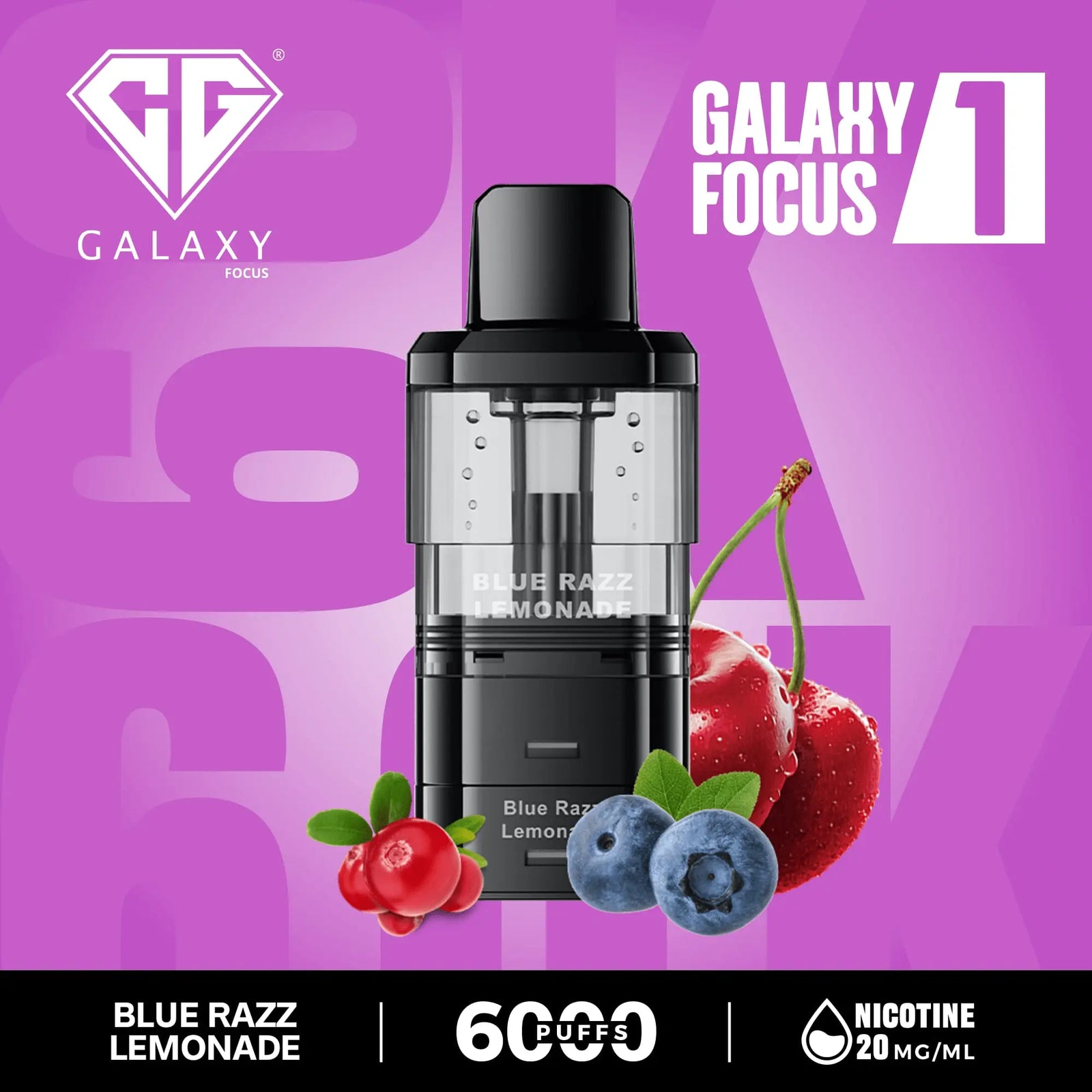 Crystal Galaxy Focus 1 6000 Puffs Prefilled Replacement Pods Vape At Door
