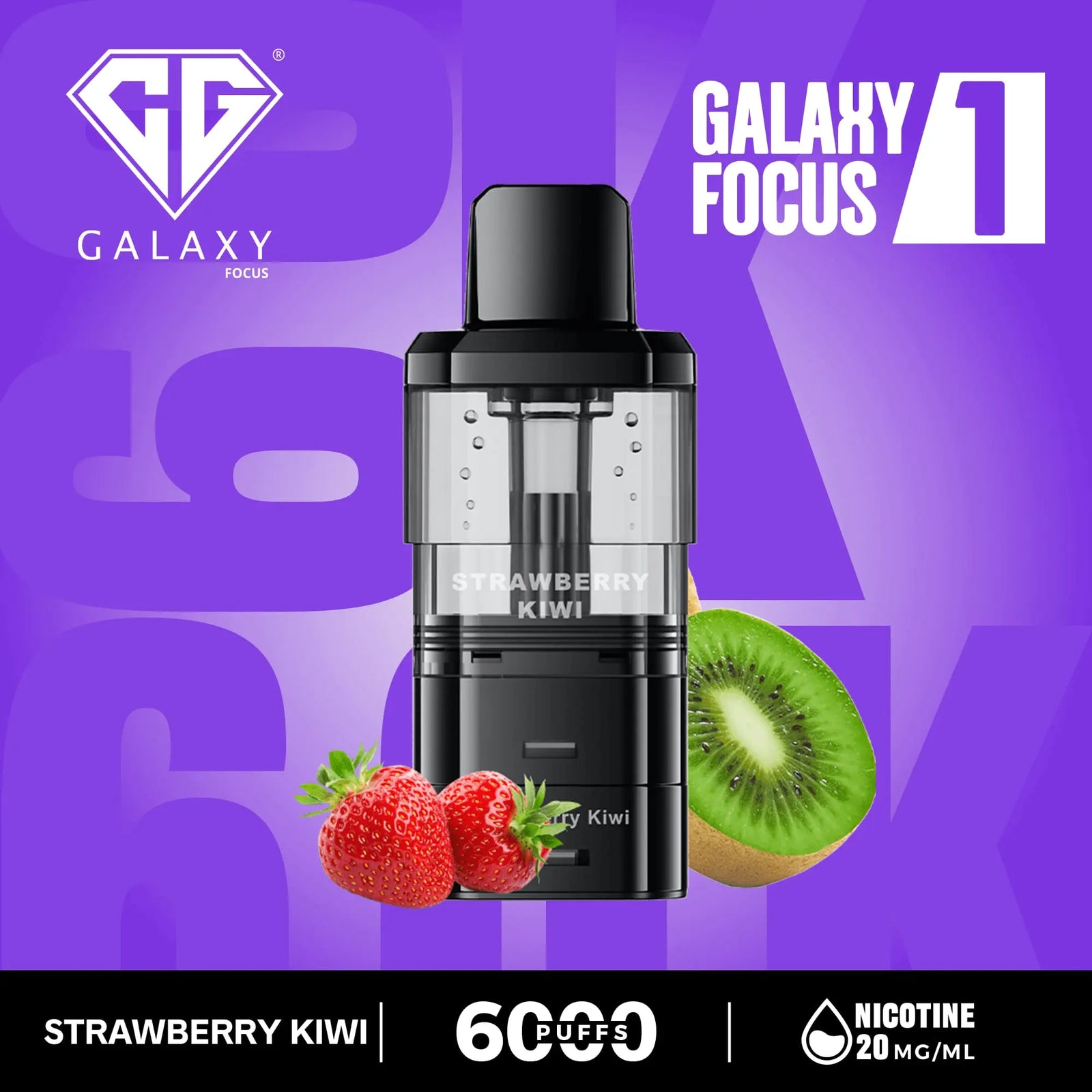 Crystal Galaxy Focus 1 6000 Puffs Prefilled Replacement Pods Vape At Door