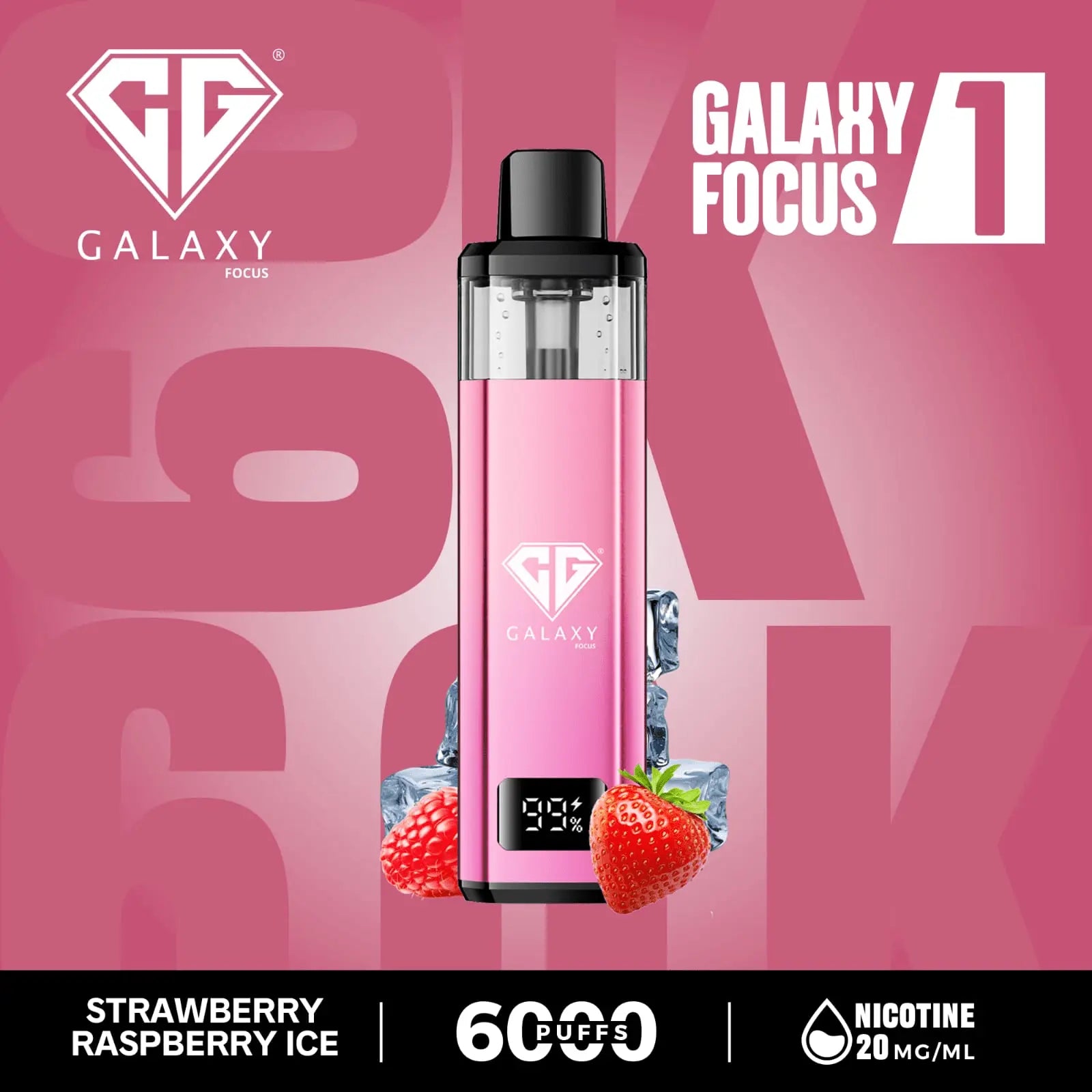Crystal Galaxy Focus 1 6000 Puffs Prefilled Pod Kit Vape At Door