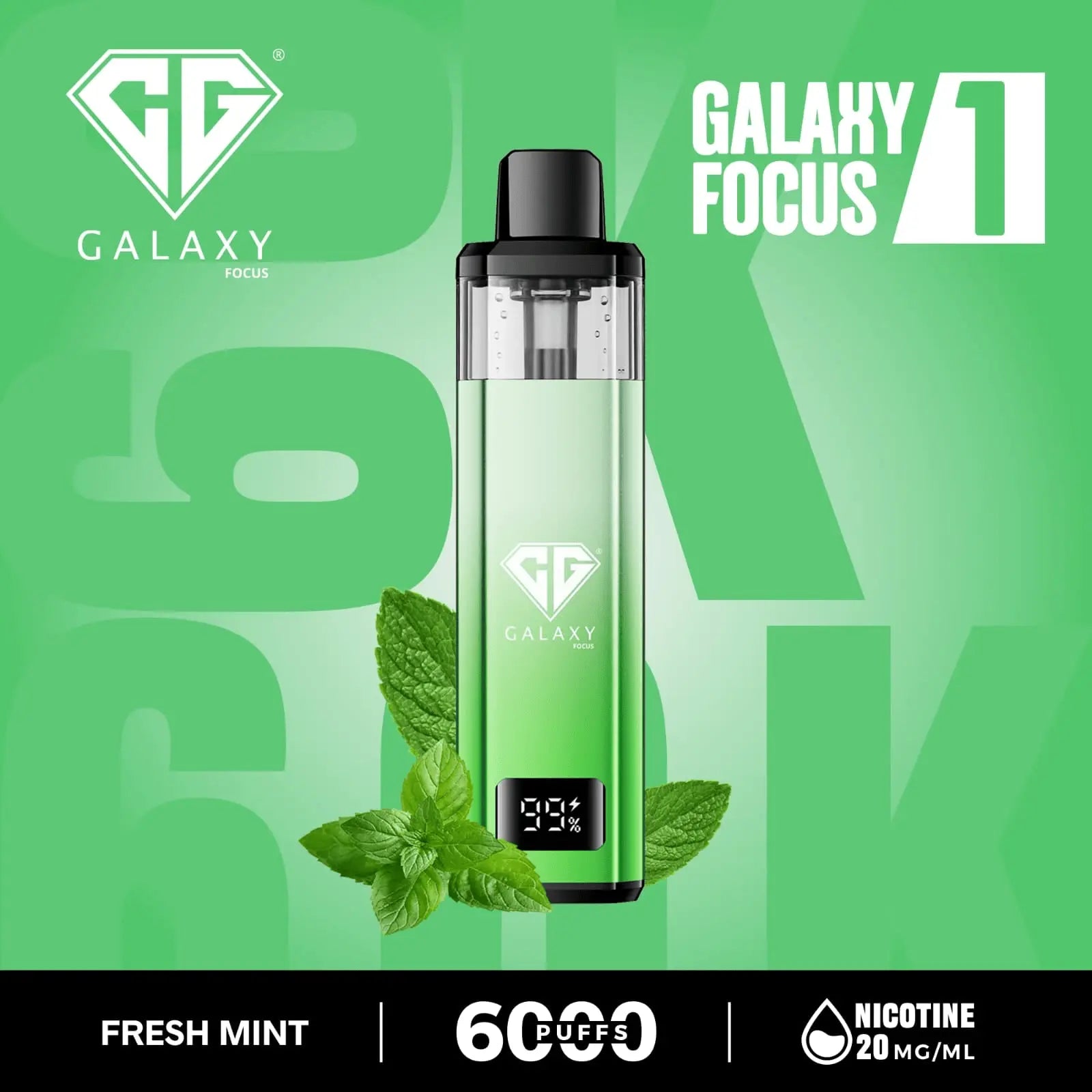 Crystal Galaxy Focus 1 6000 Puffs Prefilled Pod Kit Vape At Door