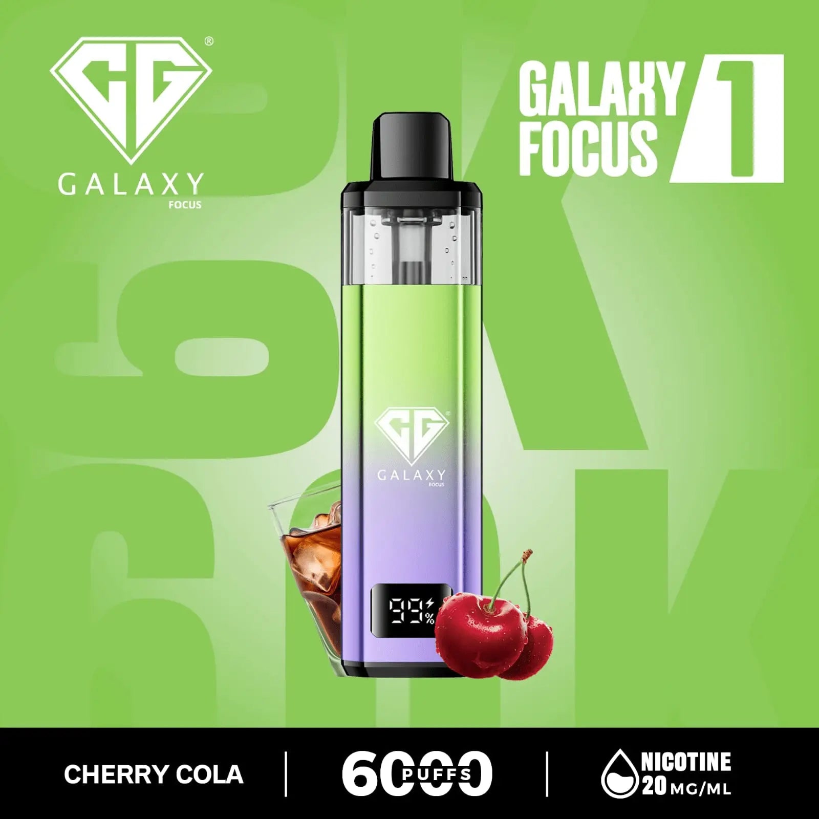 Crystal Galaxy Focus 1 6000 Puffs Prefilled Pod Kit Vape At Door