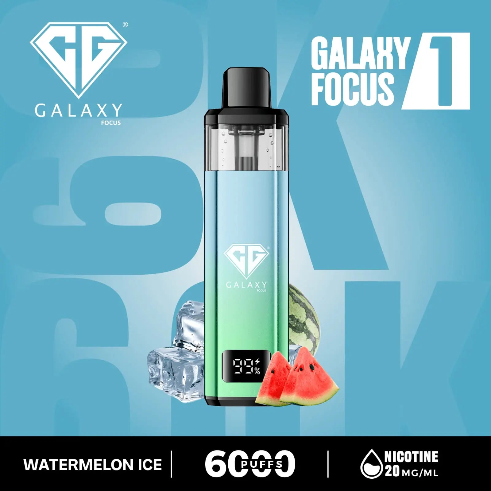Crystal Galaxy Focus 1 6000 Puffs Prefilled Pod Kit Vape At Door