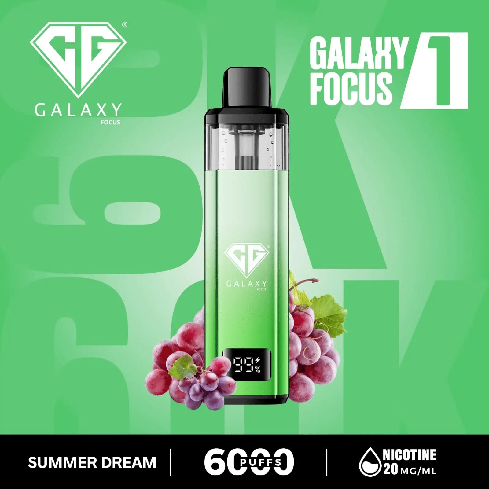 Crystal Galaxy Focus 1 6000 Puffs Prefilled Pod Kit Vape At Door