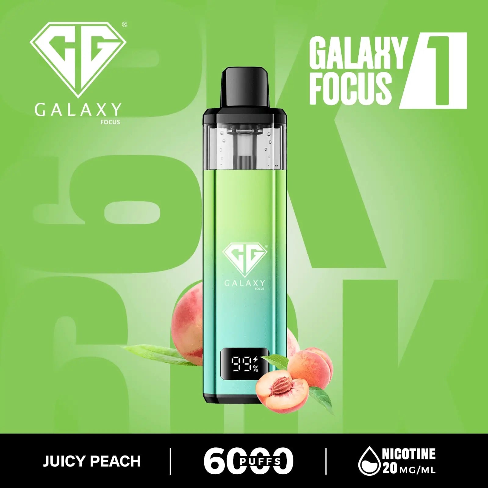 Crystal Galaxy Focus 1 6000 Puffs Prefilled Pod Kit Vape At Door