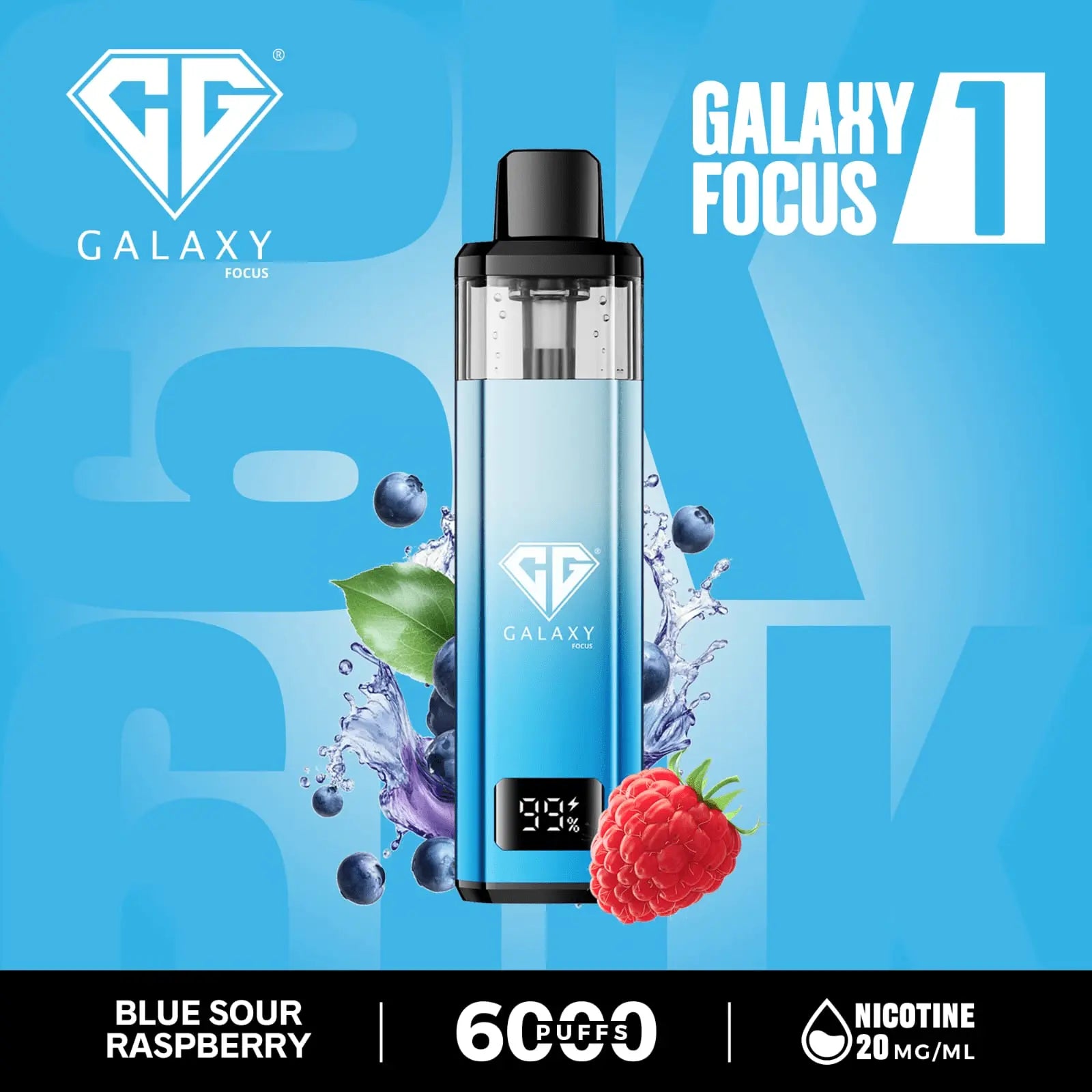 Crystal Galaxy Focus 1 6000 Puffs Prefilled Pod Kit Vape At Door