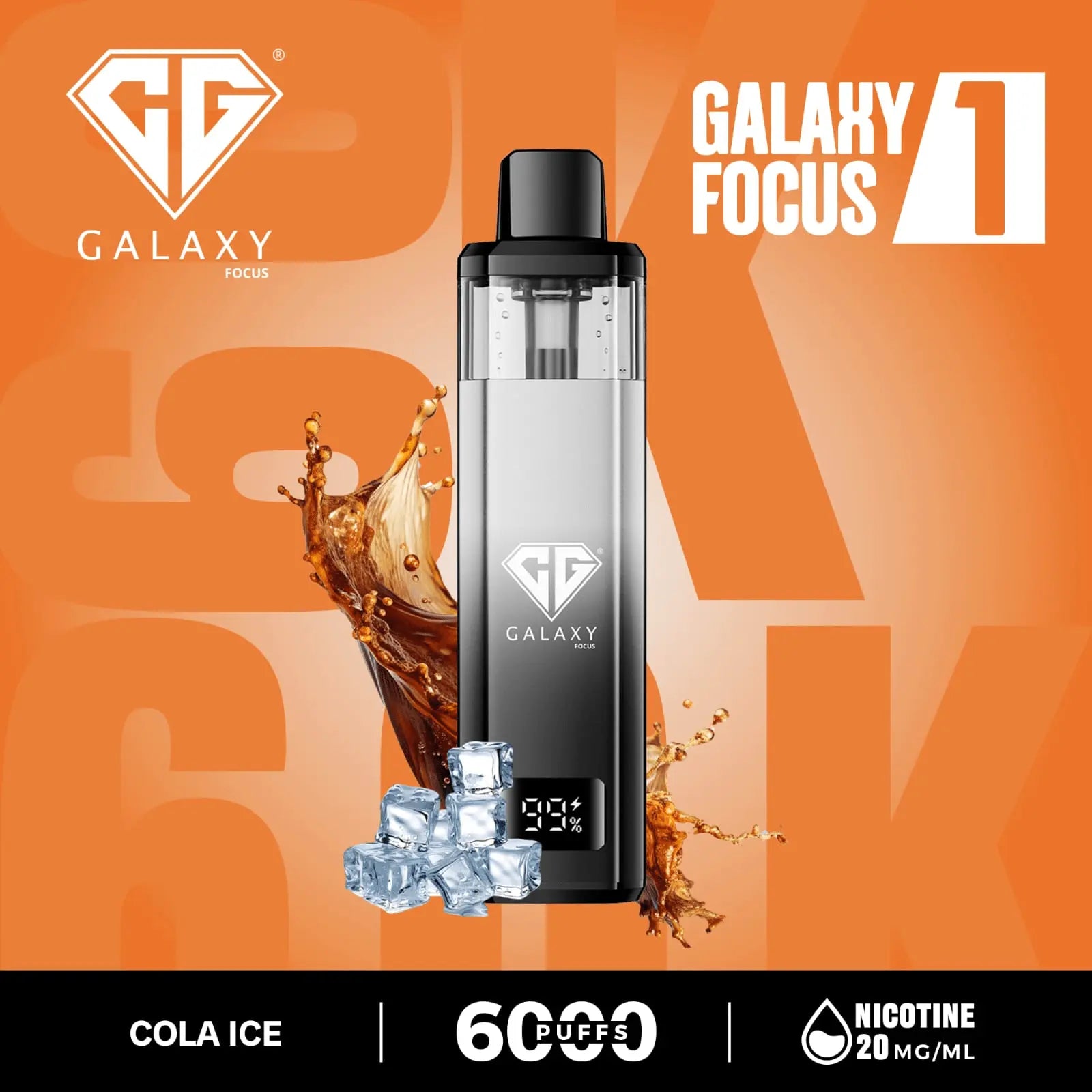 Crystal Galaxy Focus 1 6000 Puffs Prefilled Pod Kit Vape At Door