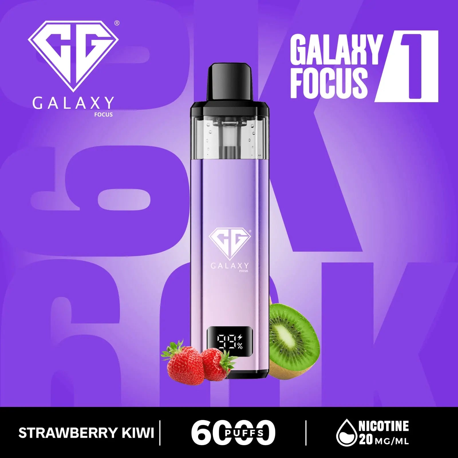 Crystal Galaxy Focus 1 6000 Puffs Prefilled Pod Kit Vape At Door